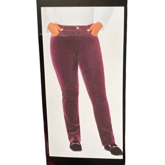 NWT WELL WORN Corduroy Pants Women’s 10 Burgundy High Rise Straight Leg Stretch - Picture 8 of 8